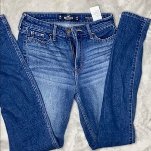 Hollister high rise super skinny blue jeans